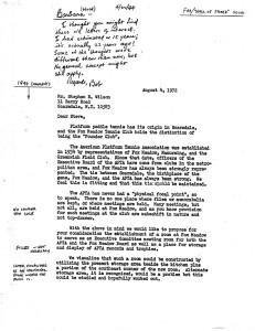 Letter Aug 4 1972 APTA to FMTC re space